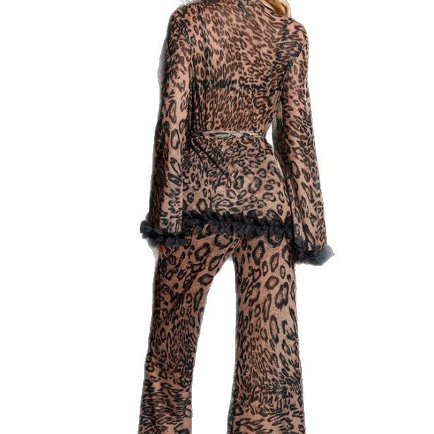 Sexy Transparent Leopard Print Lingerie Set - Stargate Lingerie