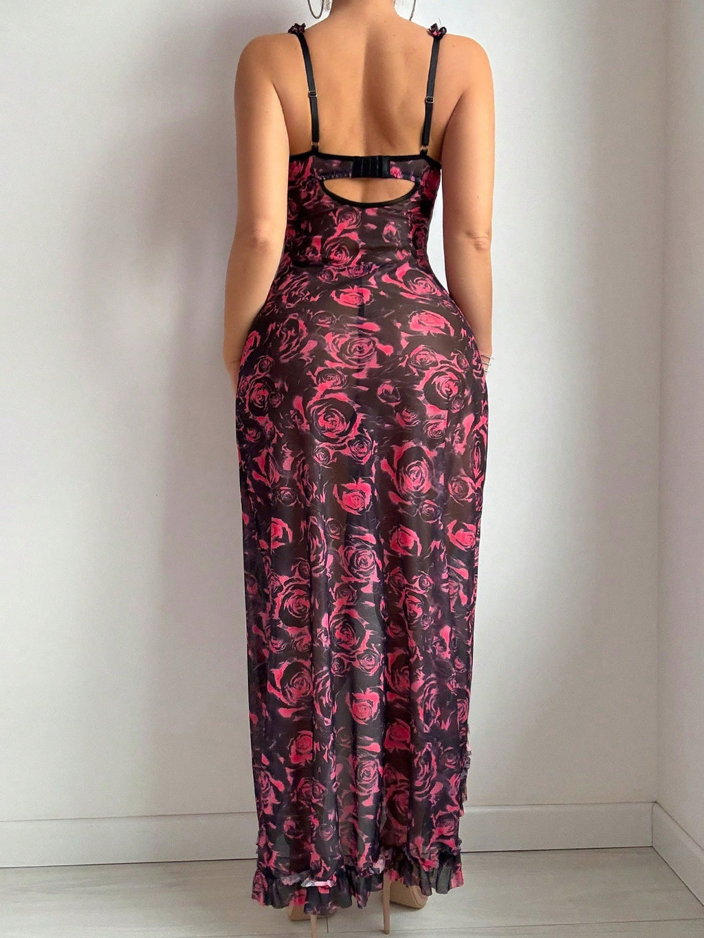 Floral Print Slit Dress - Stargate Lingerie
