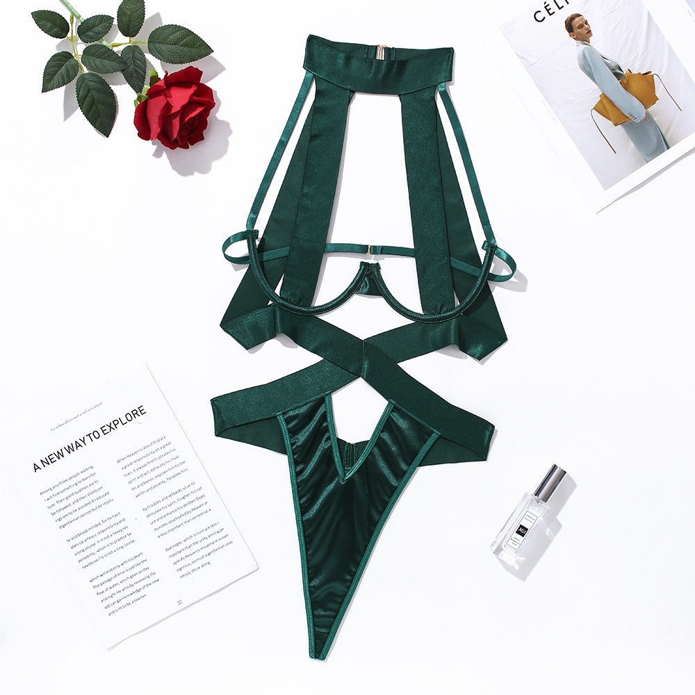 Exposed Hollow & Rope Hanging Neck Jumpsuit - Stargate Lingerie