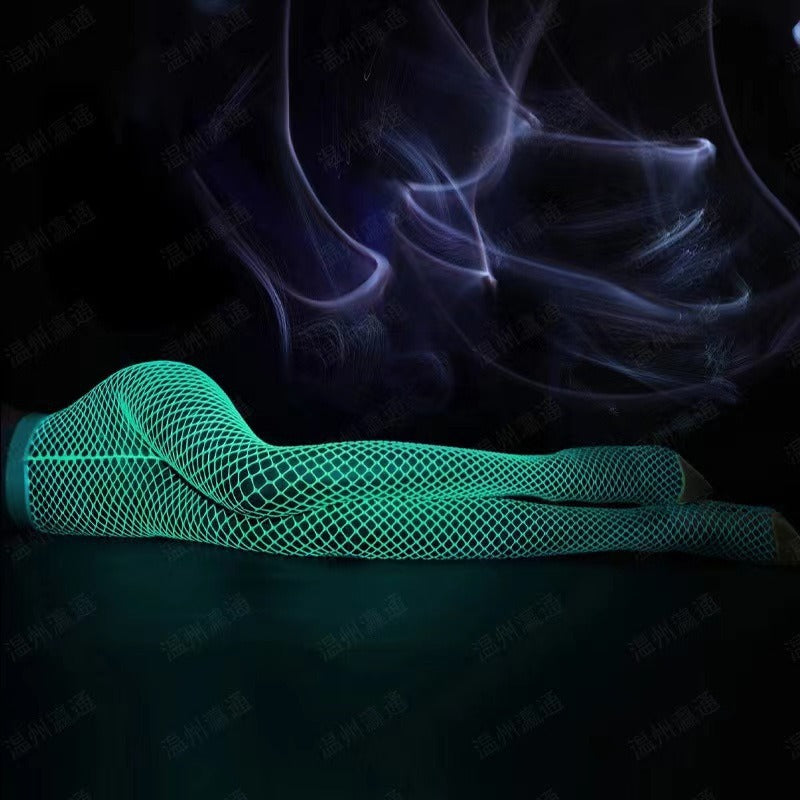 Glow In The Dark Pantyhose Mesh and Fishnet Stocking - Stargate Lingerie