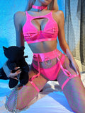 Thick Strap Splicing Fishing Net Lingerie Set - Stargate Lingerie