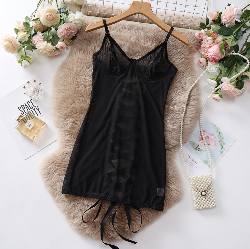 Sexy Mesh Strapless Transparent Lace Bodysuit - Stargate Lingerie