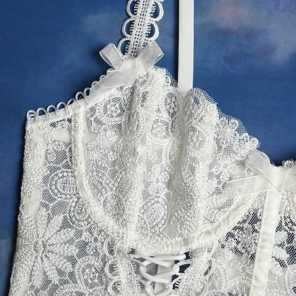 Lace Camisole Splicing with Handmade Ties - Stargate Lingerie