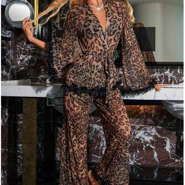 Sexy Transparent Leopard Print Lingerie Set - Stargate Lingerie