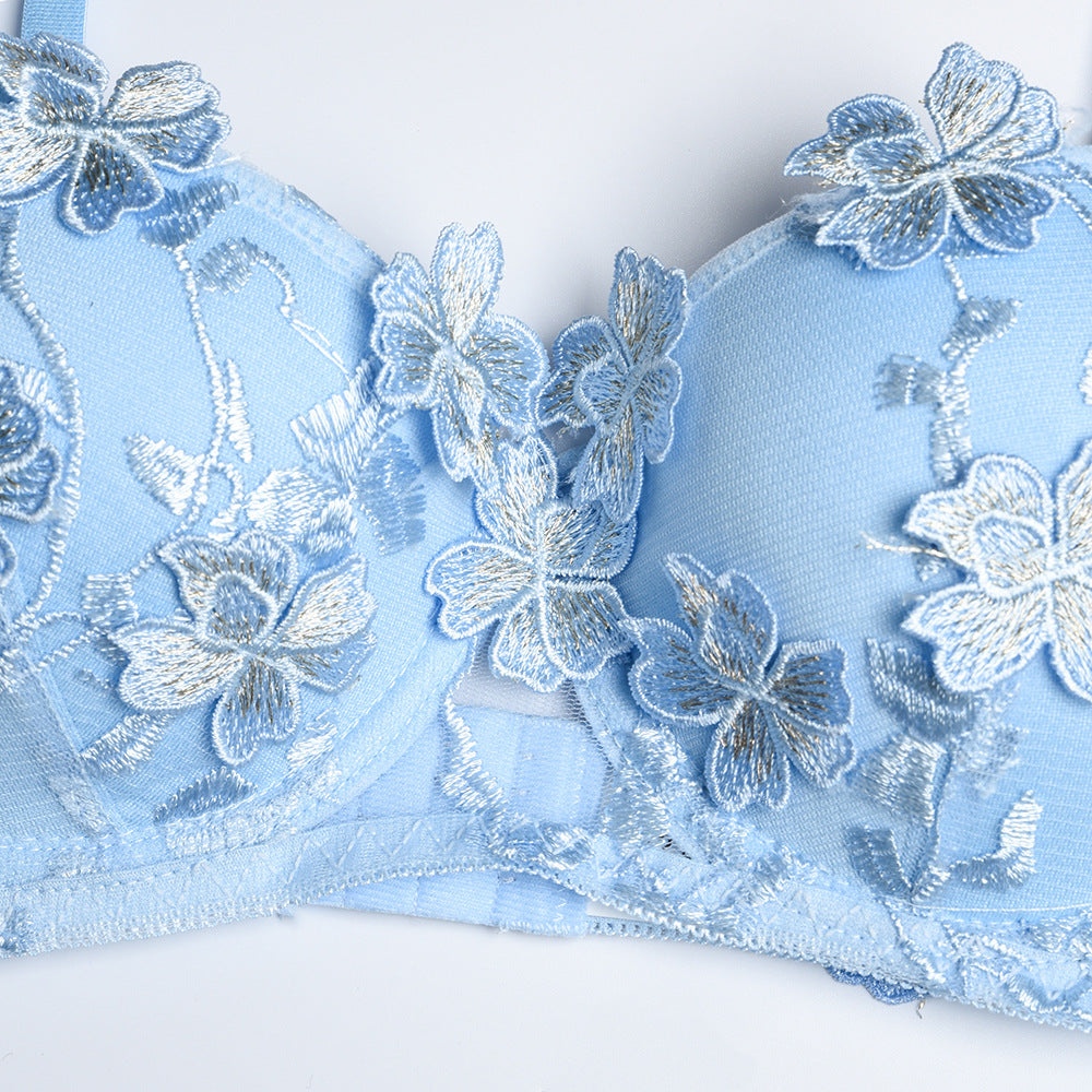 Flower Petals Embroidery Set With Booster Chest Pad - Stargate Lingerie