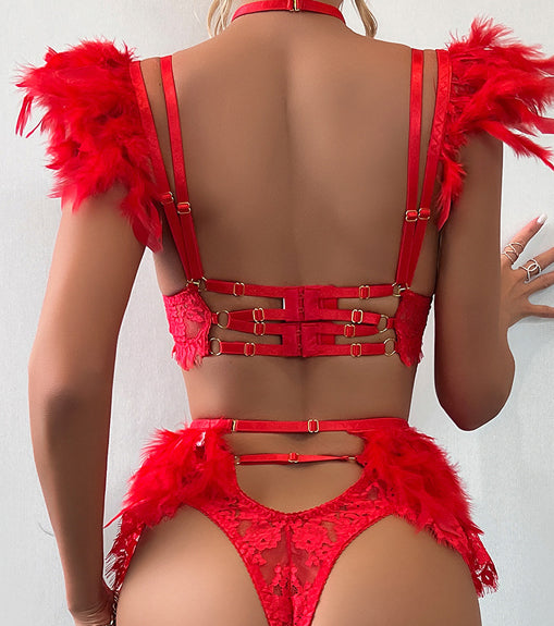 Tickle Feather Lace Seductive Underwear Set - Stargate Lingerie