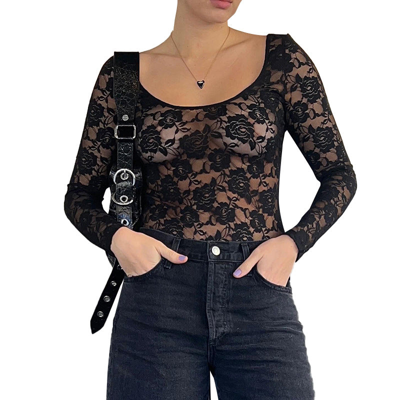 Sexy Transparent Lace Top - Stargate Lingerie