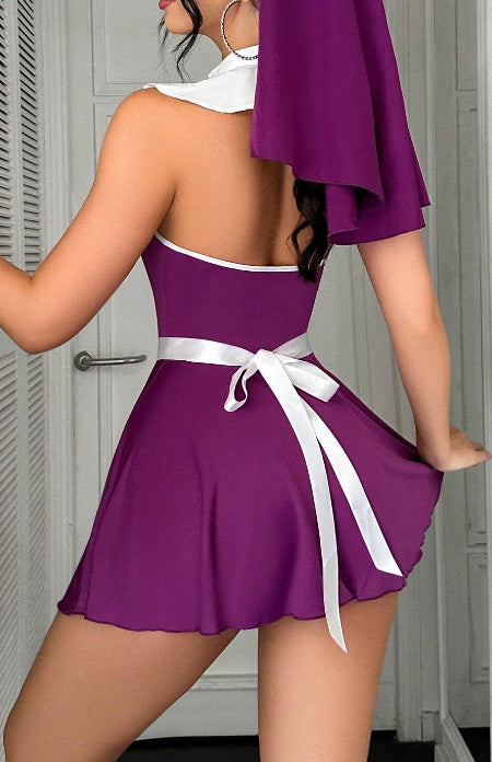Sexy Maid Costume Backless Lingerie Complete Set - Stargate Lingerie