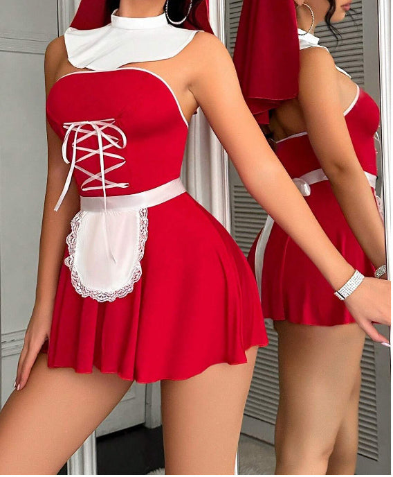 Sexy Maid Costume Backless Lingerie Complete Set - Stargate Lingerie