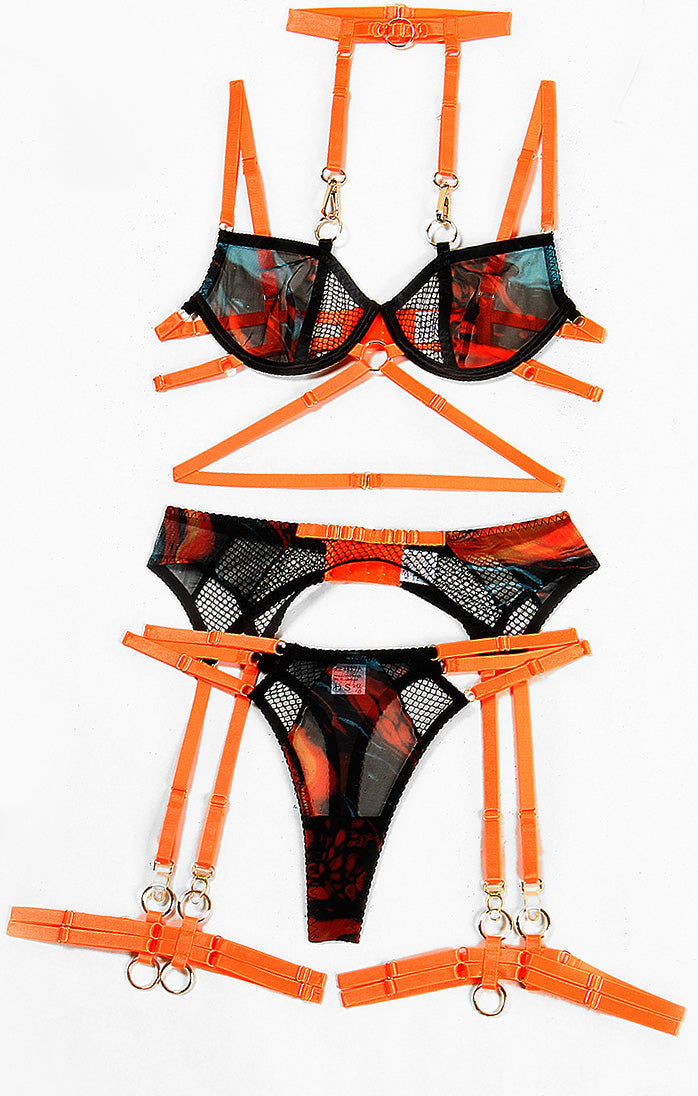 Collar Hanging Detachable Five Piece Set - Stargate Lingerie